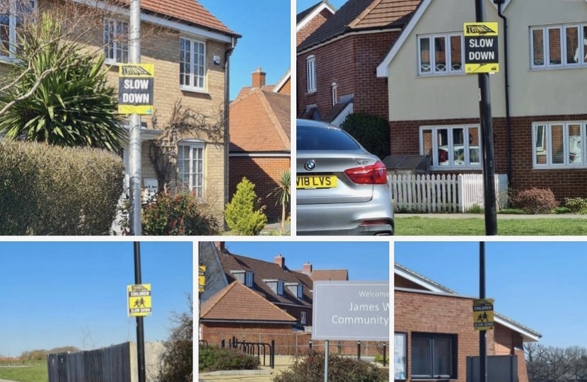 Traffic Calming Signs in Brunel, Hedley & Stanier