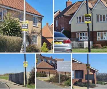 Traffic Calming Signs in Brunel, Hedley & Stanier